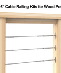 Adjustable 3/16 Inch Cable Railing Kit For 2x2 And 4x4 Wood Posts Stainless Steel Hardware With Swage Toggle Turnbuckle End