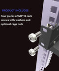 M6*16 rack screws with washers and optional cage nuts for Rock Solid 1U Vented Cantilever Server Rack Shelf.