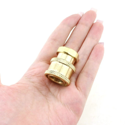 Brass Pressure Washer Quick Connectors One Quarter Inch NPT, 5000 PSI, 2 Pack Heavy Duty Brass Fittings With Ball Lock Design