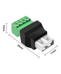Slick USB To Four Pin Screw Terminal Block Adapter For Quick Cable Extensions And No Sweat Project Hookups A Rock Solid DIY Electronics Breakout Module designed for effortless wiring.