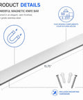 16 Inch Stainless Steel Magnetic Knife Bar for Kitchen Storage and Home Organization with mounting hardware