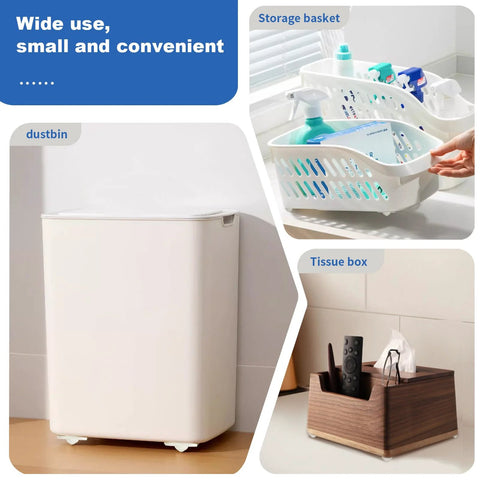 Self Adhesive Mini Caster Wheels For Kitchen Appliances 8 Pieces Universal 360 Degree Swivel Sliders on storage baskets and bins