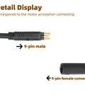 9 Pin Ebike Cable Connector With Hall Sensor 60cm Waterproof Hub Motor Extension Cable For Electric Bike Conversions detail view