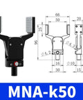 MiniA H And MiniAk Series Wideband Magnetic Pneumatic Water Nozzle Arm Fixture Gripper Clip For Pro Grade Heavy Duty Precision Micro Robot Assembly And Tooling MiniAk50 For Automation with dimensions
