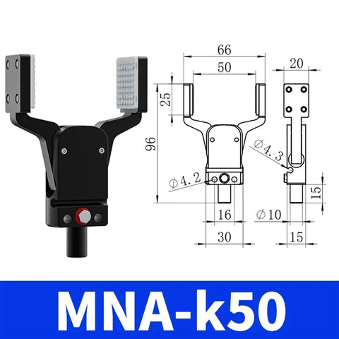 MiniA H And MiniAk Series Wideband Magnetic Pneumatic Water Nozzle Arm Fixture Gripper Clip For Pro Grade Heavy Duty Precision Micro Robot Assembly And Tooling MiniAk50 For Automation with dimensions