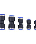 Super Fast 80 Piece Straight Push Connector Assortment For Pvc Nylon Pu Pa Pe Tubing With Release Rings Quick Install Pneumatic Hose Fitting Kit No Tools Needed High Pressure Secure Seal Works Great For 5/32 To 1/2 Inch Od Pipes And All Your DIY; five straight push connectors