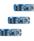 Straight Fire 3Pcs 3S Bms 12V 10A Lithium Battery Management Balance Board locks down 18650 cells, blue circuit boards.