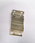 Badass 16 Pack LiFePo4 Bus Bars Nickel Plated Copper Heavy Duty Straps For Lithium Cells stacked, showing nickel finish and hole design.