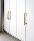 Wardrobe with 2 Pack 7 9 16 Inch Center To Center Champagne Bronze Cabinet Bar Pulls With Demi Plaquette Backplate installed