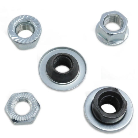 Heavy Duty Bicycle Axle 185mm And 7.28 Inch Front And Rear Hub Axle Three Eighths Inch 26 TPI Silver Cone Lock Nut Washer Kit 1pc