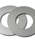 Ultra Thin Stainless Steel Flat Washer Set For M4 Screws, 8mm Outer Diameter, 0.1mm Thick, 200 Pack shown close-up