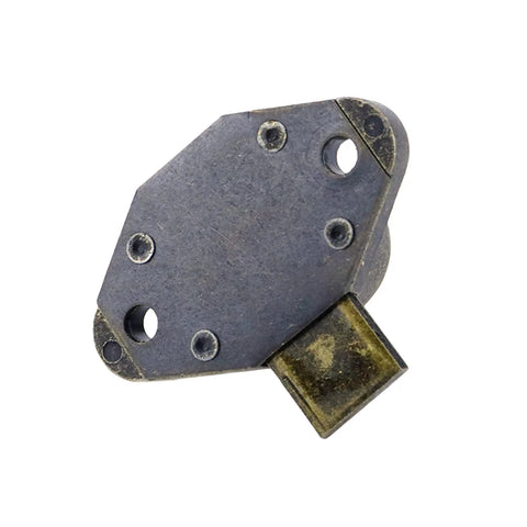 Heavy Duty Zinc Alloy Cabinet Drawer Lock With Antique Bronze Finish top view showing keyhole and flush mount design.
