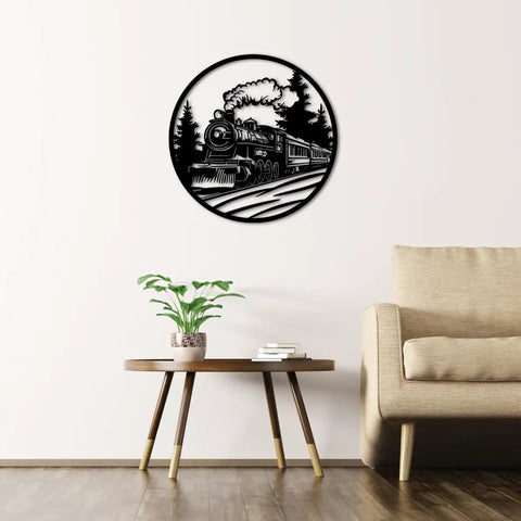 Boss Steam Locomotive Metal Wall Art Decor For Indoor Or Outdoor Spaces Rustic Farmhouse Black Finish 20 Inch Wall Sculpture