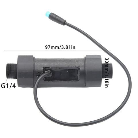 5V Mini Water Turbine Generator For Flow Power Easy USB Charging On The Go Compact cylinder design with dimensions and cable.