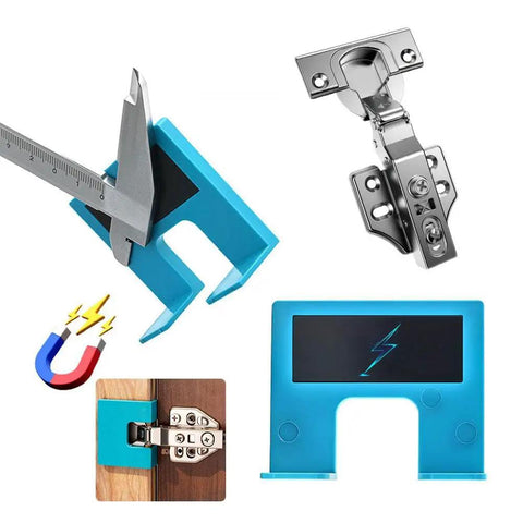 Hinge Mate No Sweat Quick Install Kit For Doors And Cabinets, Precise 2mm Gap Alignment Jig, plastic components, installed hinge view