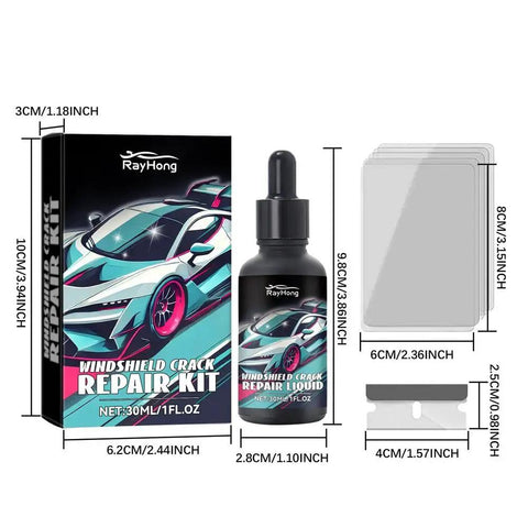All Purpose Windshield Crack Repair Kit for Chips and Cracks, Easy Liquid Repair for Auto Glass, Quick Fix for Windshields, Windows, and Mirrors, Restores Clarity and Prevents Crack Spread for All Crack Types