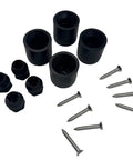 4 Piece Trailer Door Holder Kit with Low Profile Rubber Bumpers And Screws For RVs And Campers Built Tough Door Stop Set