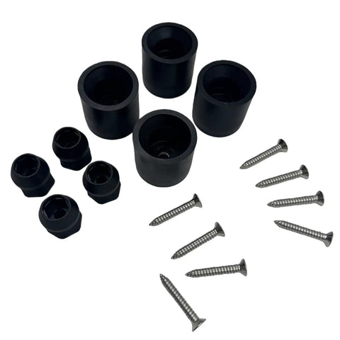 4 Piece Trailer Door Holder Kit with Low Profile Rubber Bumpers And Screws For RVs And Campers Built Tough Door Stop Set