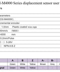CESI-M4000 Series displacement sensor technical parameters and wiring diagram