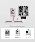 Heavy Duty Rock Solid Industrial Cast Aluminum Electric Air Heater Compact Distribution Box with control unit and wiring setup.