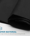 Black Flower Wrapping Paper Set, 40 Sheets, Cuttable Design For DIY Bouquets, close-up of rolled black paper material