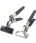 Two Pack Sheet Metal Bending Pliers With Flat Jaw Three And One Quarter Inch Bending Tool Hand Seamer Former Pliers for metal forming.