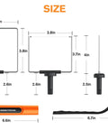Sizes and dimensions of Rongter Hot Wire Foam Cutter Kit for Styrofoam Modeling, showing tips and handle details.