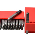 36 Piece Heavy Duty Steel Stamp Set With Uppercase Letters And Numbers 2mm Punch Kit in red case for metal stamping