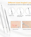 9-In-1 Pimple Popper Kit With 16 Precision Heads, Blackhead Remover Tools Set showing angled loops and extraction use