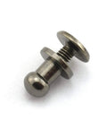 Flat Out Classic Black Solid Brass Sam Browne Buttons Screw Studs And Nail Rivets For Diy Leather Craft Belt Wallet Handbag Builds 5 To 7 Millimeter Straight Up Heavy Duty Craft Hardware, close-up of black brass screw stud.
