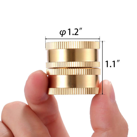 2 Pack 3/4 Inch Garden Hose Connector With Dual Swivel For Male To Male And Double Female Adapters Aluminum Construction For Durability Standard 3/4 Inch Fit Easy Attachment For All Hoses And Watering Tools, gold aluminum connector with 1.2-inch width