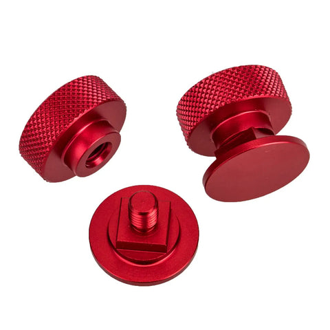 Pipeliner Style Welding Hood Fasteners Headgear Replacement Screws Aluminum Red Anodized Knurled Pair Built Tough
