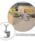 Two Pack Heavy Duty Clamps For Woodworking Quick And Secure C Clamps For Small To Large Materials Portable Opening Shaped Tool Durable And Versatile on workshop table