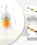Diagram showing Universal Go To Gas Inline Fuel Filter With Magnet For One Quarter Inch And Five Sixteenth Inch Fuel Lines Replacement