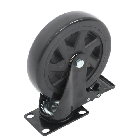 Heavy Duty 6 Inch Locking Caster Wheels With Brake Quiet Polyurethane No Noise Top Plate Swivel Castors 3000 Lbs Capacity
