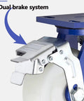 Heavy Duty Industrial Caster Wheels Set Of 4 For 4in 5in 6in 8in Carts And Furniture dual locking brake detail