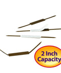 Top Shelf 2 Prong Metal Fasteners 100 Count Self Adhesive Document Holders with 2 Inch Capacity in brown gloss finish.