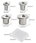 Eight Piece Dowel And Tenon Center Transfer Plugs Set For Woodworking, Heavy Duty Steel Alignment Pins With Chrome Finish, Includes 6mm 8mm 10mm 12mm Centers And 1/4 5/16 3/8 1/2 Inch Sizes