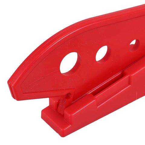 Heckuva Woodworking Push Stick With Safety Block For Table Saw Router Or Band Saw Shop Gear Featuring Sweet Abs Polymer Design close-up view of red ABS push block.