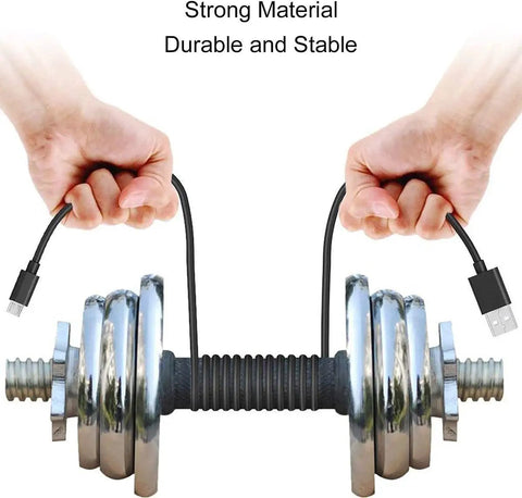 Heavy Duty USB Micro Rotary Tool Charger Cable For Cordless Rotary Tools Works With Dremel Lite 7760 N10 And Dreme 7350PET PawControl Plus HARDELL EShi BYWOKY JEDIA GOXAWEE APEXFORGE, black USB cable held by hands
