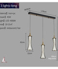 Modern Black Creative Pendant Lamp Pretty Waist LED Light for Duplex Living Room Staircase Loft Restaurant (Colour: 1Light Size: Neutrallight4000K) (3lights Neutrallight4000K) with three adjustable lights, iron and PC material, dimensions shown.