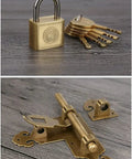 Solid Brass Slide Bolt Door Lock And Gate Latch For Cabinets And Windows Real Heavy Duty Hardware with keys and components.