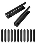 15 Pack Self Stick Push Pull Cabinet Handles Black ABS Plastic For Cabinets Doors Windows Wardrobes Drawers Hidden Grip Handles