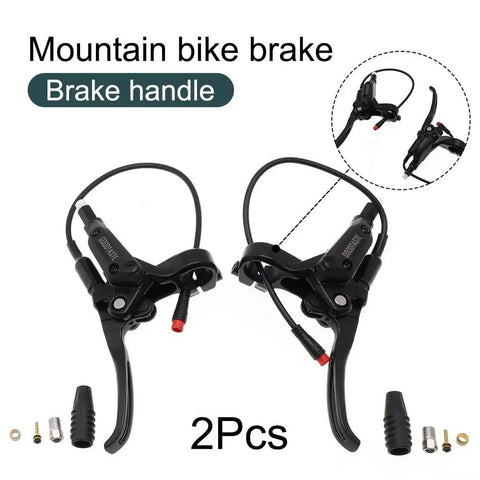 Waterproof E Bike Brake Lever And Grips Set With Power Off Cutoff For E Bike And E Scooter All Weather Braking GT03, pair displayed