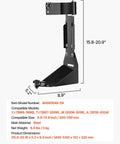 Rock Solid High Lift Jack Mount Bracket For Jeep Wrangler YJ TJ JK JL showing black steel construction, adjustable height from 15.8 to 20.9 inches.
