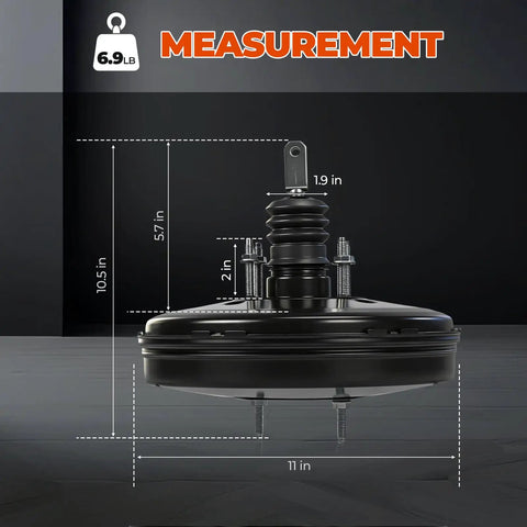 Straight Swap Vacuum Power Brake Booster Built Tough For Smooth Stops Fits 2007 Through 2010 Lincoln Mkx Ford Edge Plus 2007 Through 2015 Mazda Cx9 dimensions and weight shown.