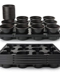 4 Inch Plastic Plant Pots Set With Seed Starter Trays And Propagation Trays, 60 Pots Plus 12 Black Nursery Pots, BPA Free Durable Starter Kit