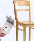 Rock Solid Stainless Steel L Shaped Corner Braces With Included Screws For Knockout Diy Furniture Assembly And Smooth Cabinet Reinforcement All Projects Every Single Day with a hand holding a brace next to a wooden chair.
