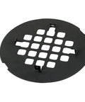 Heavy Duty Matte Black Snap In Shower Drain Cover Slick Round Stainless Steel Grid For Modern Bathrooms with pin design.