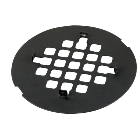 Heavy Duty Matte Black Snap In Shower Drain Cover Slick Round Stainless Steel Grid For Modern Bathrooms with pin design.